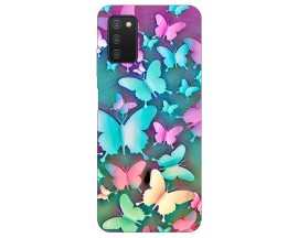 Husa Silicon Soft Upzz Print Compatibila Cu Samsung Galaxy A03s Model Colorfull Butterflies