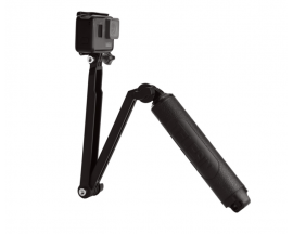 Selfie stick waterproof Telesin pentru camere video sport, Rotire 180 grade, Pliabil, 60cm, Negru