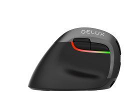 Mouse Ergonomic Delux M618ZD, Negru 2.4G, Bluetooth 4.0, Pentru Mana Stanga