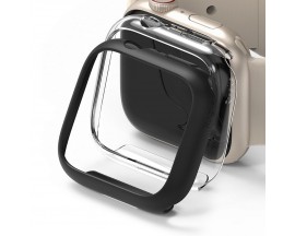 Set 2 X Husa Ringke Slim Compatibila Cu Apple Watch 7 ( 45mm ) , 1 X Negru, 1 X Transparenta