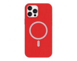 Husa Spate Mercury MagSafe Compatibila Cu iPhone 12 / 12 Pro, Interior Microfibra, Silicon, Rosu