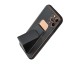 Husa Spate Forcell Leather Compatibila Cu iphone 12 / 12 Pro, Piele Ecologica, Stand si Protectie La Camera, Negru