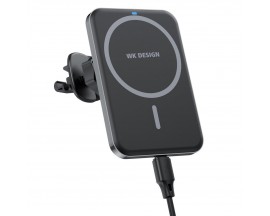 Suport Auto Wk Design Upine Wireless Pentru Ventilatie, Compatibil Cu Magsafe Pentru iPhone, Putere 15W