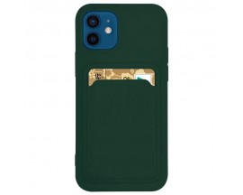 Husa Spate Upzz Silicone Walllet Compatibila Cu iPhone 11, Suport De Card Pe Spate, Verde