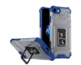 Husa Spate AntiShock Upzz Tough Stand Crystal Ring Compatibila Cu iPhone 7 / 8 / SE 2020, Albastru
