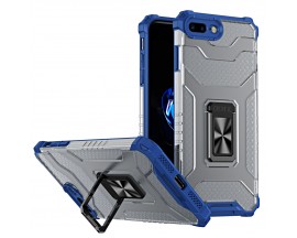 Husa Spate AntiShock Upzz Tough Stand Crystal Ring Compatibila Cu iPhone 7 Plus / 8 Plus, Albastru