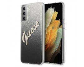 Husa Spate Guess Compatibila Cu Samsung Galaxy S21+ Plus, Script Glitter Gradient, Negru - 0495926