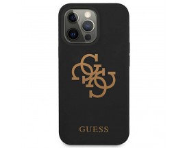 Husa Premium Guess iPhone 13 Pro, Colectia Silicone 4G Logo, Negru - 024253
