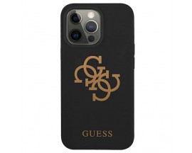 Husa Premium Guess iPhone 13 Pro Max, Colectia Silicone 4G Logo, Negru - 024260