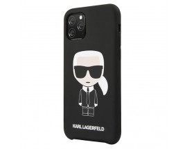 Husa Premium Karl Lagerfeld iPhone 11 Pro Silicone Iconic Negru - 461037