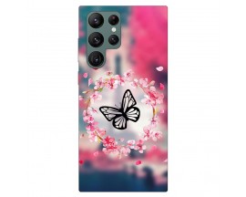 Husa Silicon Soft Upzz Print Compatibila Cu Samsung Galaxy S22 Ultra Model Butterfly