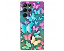 Husa Silicon Soft Upzz Print Compatibila Cu Samsung Galaxy S22 Ultra Model Colorfull Butterflies