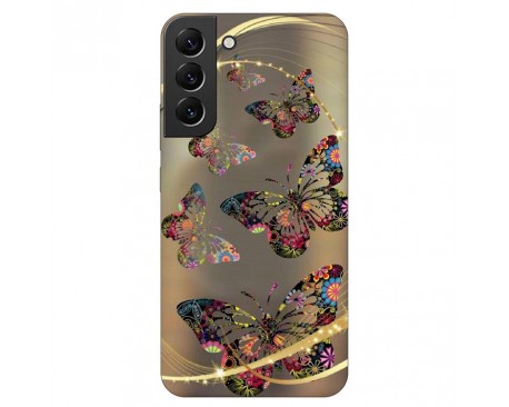 Husa Silicon Soft Upzz Print Compatibila Cu Samsung Galaxy S22 Plus Model Golden Butterfly