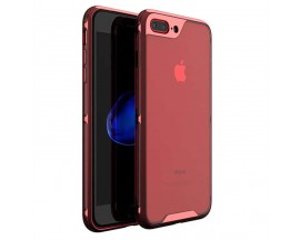 Husa Spate Ipaky Hybrid Top iPhone 7 Plus / 8 Plus  Rosu Transparent