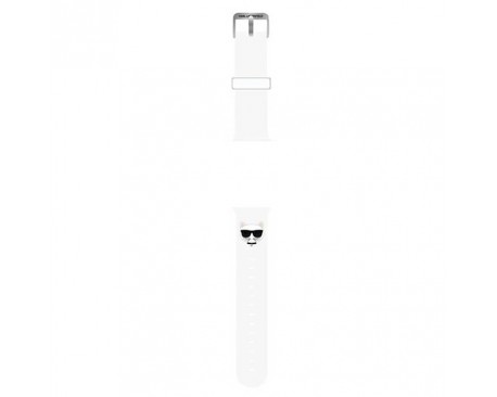 Curea Karl Lagerfeld, Compatibila Cu Apple Watch 42/44/45mm, Colectia Silicone Choupette Heads, Alb - 33705