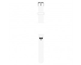 Curea Karl Lagerfeld, Compatibila Cu Apple Watch 38/40/41mm, Colectia Silicone Choupette Heads, Alb - 33699