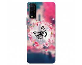 Husa Silicon Soft Upzz Print, Compatibila Cu Vivo Y20, Butterfly
