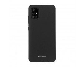 Husa Spate Mercury Silicone, Compatibila Cu Samsung Galaxy A51, Interior Alcantara, Negru