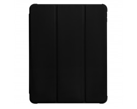Husa Tableta Upzz Stand Case Smart Cover Pentru iPad Pro 12.9" 2021, Spate Transparent, Functie Stand, Negru