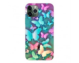 Husa Silicon Soft Upzz Print, Compatibila Cu iPhone 12 Pro Max, Colorfull Butterflies