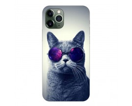 Husa Silicon Soft Upzz Print, Compatibila Cu iPhone 12 Pro Max, Cool Cat