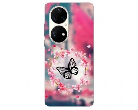 Husa Silicon Soft Upzz Print, Compatibila Cu Huawei P50, Butterfly