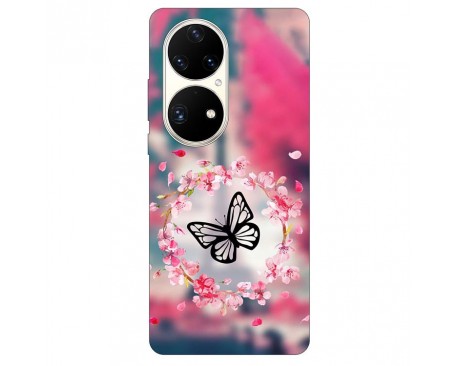 Husa Silicon Soft Upzz Print, Compatibila Cu Huawei P50, Butterfly