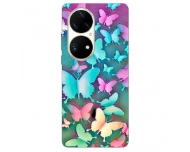Husa Silicon Soft Upzz Print, Compatibila Cu Huawei P50, Colorfull Butterflies