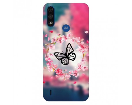 Husa Silicon Soft Upzz Print, Compatibila Cu Motorola Moto E7 Power, Butterfly