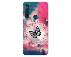 Husa Silicon Soft Upzz Print, Compatibila Cu Motorola Moto G8, Butterfly