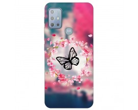 Husa Silicon Soft Upzz Print, Compatibila Cu Motorola Moto G20, Butterfly