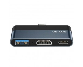 Hub Multifunctional USAMS 3 In 1 Usb Type-c, 1 X USB 3.0, 1 X HDMI, 1 X Type C, Gri