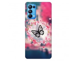 Husa Silicon Soft Upzz Print, Compatibila Cu Oppo Reno 5 Pro, Butterfly