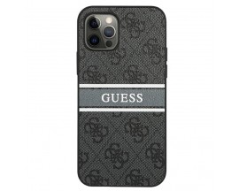Husa Guess, Compatibila Cu iPhone 12 Pro Max, Stripe 4G, Gri - 04460