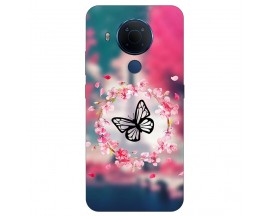 Husa Silicon Soft Upzz Print, Compatibila Cu Nokia 5.4, Butterfly