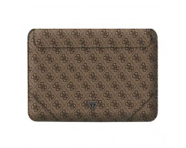 Husa Premium Guess Sleeve Uptown Triangle Logo, Compatibila Cu Laptop / Macbook Pro / Air 13inch, Maro - 39967