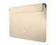 Husa Premium Guess Sleeve Saffiano Triangle Logo, Compatibila Cu Laptop / Macbook Pro / Air 13 inch, Crem