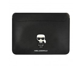 Husa Premium Karl Lagerfeld Sleeve Saffiano Ikonik Karl, Compatibila Cu Laptop / Macbook 16 inch, Negru - 40178