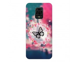 Husa Silicon Soft Upzz Print, Compatibila Cu Xiaomi Redmi Note 9 Pro Max, Butterfly