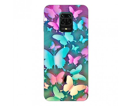 Husa Silicon Soft Upzz Print, Compatibila Cu Xiaomi Redmi Note 9 Pro Max, Colorfull Butterflies