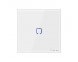 Intrerupator inteligent cu touch Sonoff T0 EU TX, Wireless, 1 canal, compatibil iOS/Android, Amazon Alexa/Google Assistant