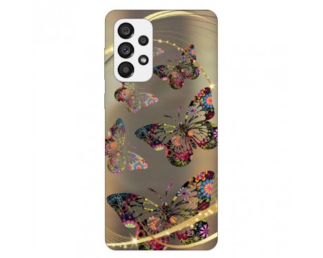 Husa Silicon Soft Upzz Print, Compatibila Cu Samsung Galaxy A73 5G, Golden Butterfly