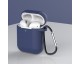 Husa Protectie Silicon Soft Cover Pentru Airpods 1/2, Cu Carabina - Albastru