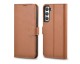Husa Premium Tip Carte iCarer Haitang Leather, Pentru Samsung Galaxy S22+ Plus, Piele Naturala, Maro