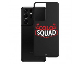 Husa Slim Upzz Colo Squad, Compatibila Cu Samsung Galaxy S21 Ultra, Negru