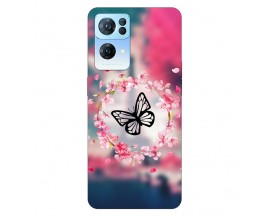 Husa Silicon Soft Upzz Print, Compatibila Cu Oppo Reno7 Pro 5g, Butterfly