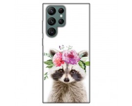 Husa Silicon Soft Upzz Print, Compatibila Cu Samsung Galaxy S22 Ultra, Cute Raccoon