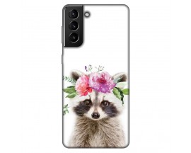 Husa Silicon Soft Upzz Print, Compatibila Cu Samsung Galaxy S21, Cute Raccoon