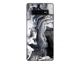 Husa Silicon Soft Upzz Print, Compatibila Cu Samsung Galaxy S10+ Plus, Black Marble