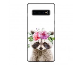 Husa Silicon Soft Upzz Print, Compatibila Cu Samsung Galaxy S10+ Plus, Cute Raccoon